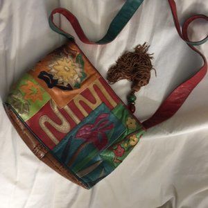 Sharif leather patch shoulder purse